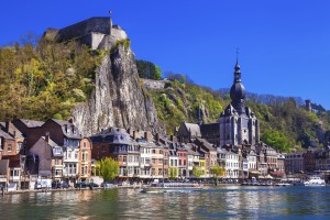 beutiful Dinant at the river Meuse in Belgium