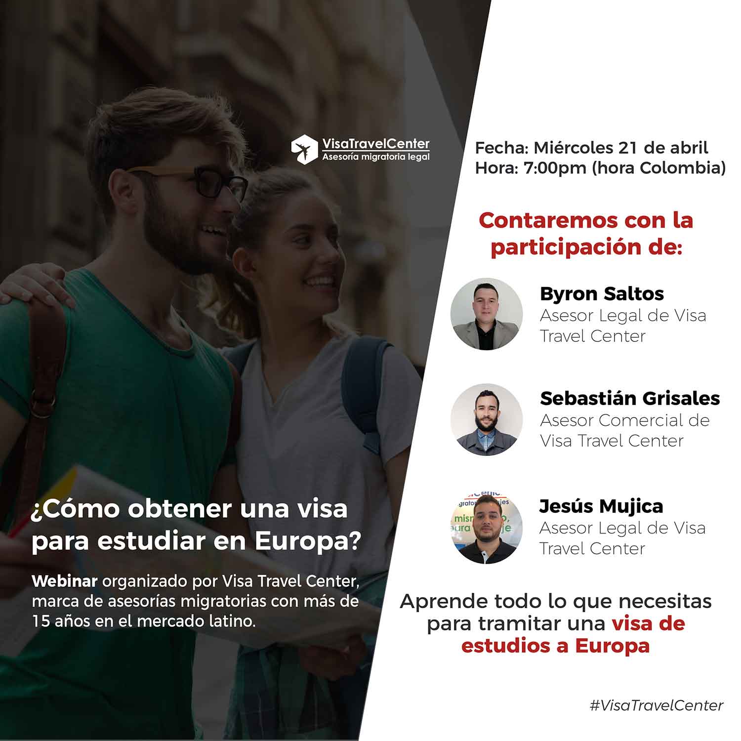 Webinar como tramitar visa estudiantil Europa