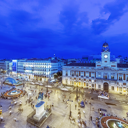 Foto aérea de plaza en Madrid